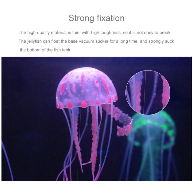 Aquarium Articles Decoration Silicone Simulation Fluorescent Sucker Jellyfish, Size: 5*17cm - Reluova