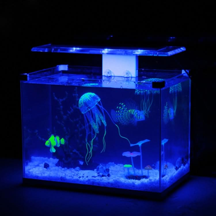 Aquarium Articles Decoration Silicone Simulation Fluorescent Sucker Jellyfish, Size: 5*17cm - Reluova