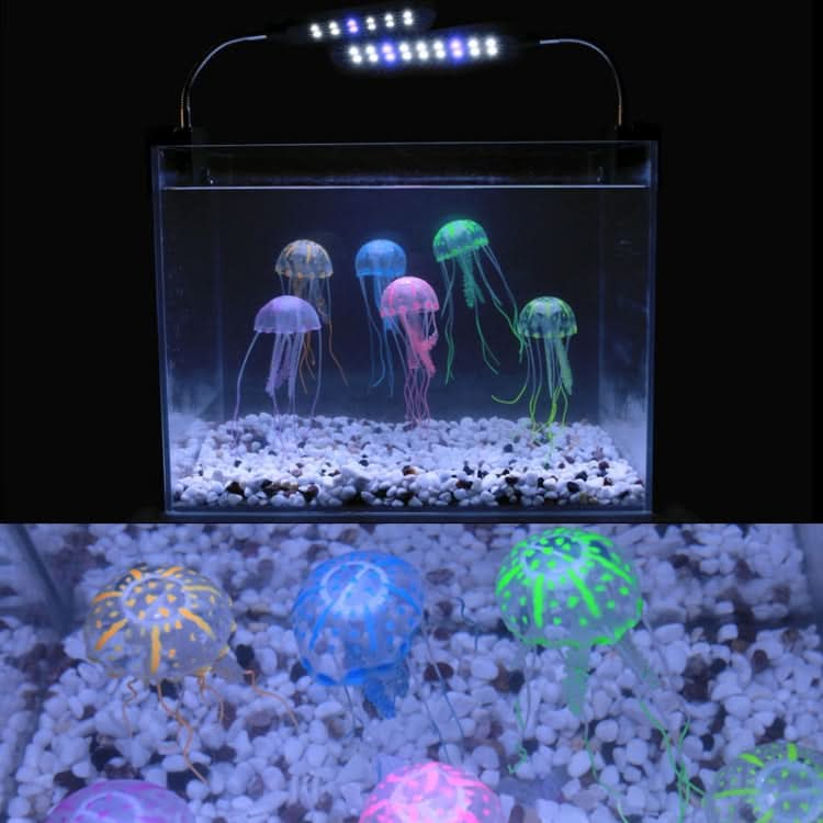 Aquarium Articles Decoration Silicone Simulation Fluorescent Sucker Jellyfish, Size: 5*17cm - Reluova