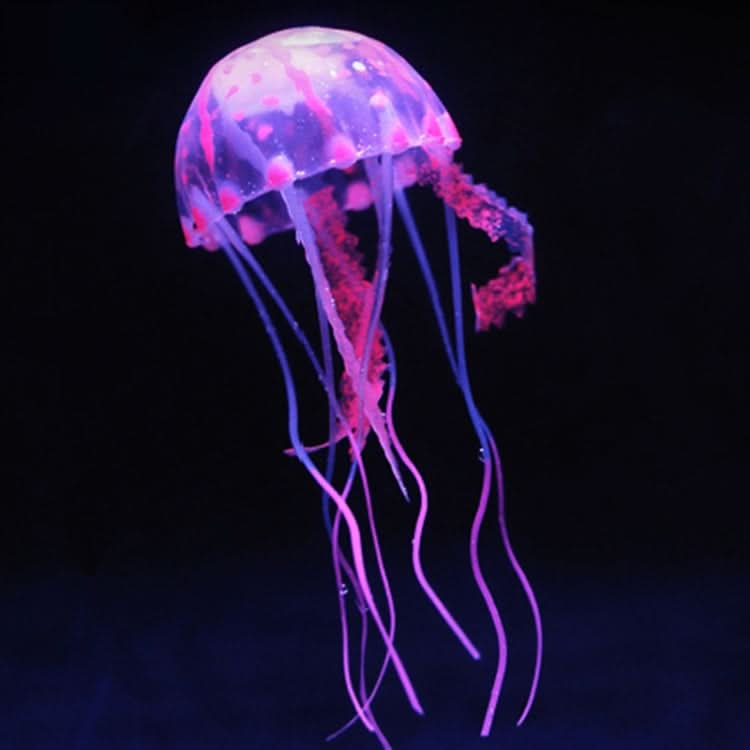 Aquarium Articles Decoration Silicone Simulation Fluorescent Sucker Jellyfish, Size: 5*17cm - Reluova