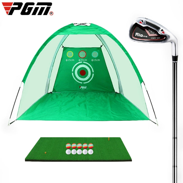 PGM Golf Training Aids Indoor Sports Hitting Practice Net 3m, with Hitting Mat & Seven-iron