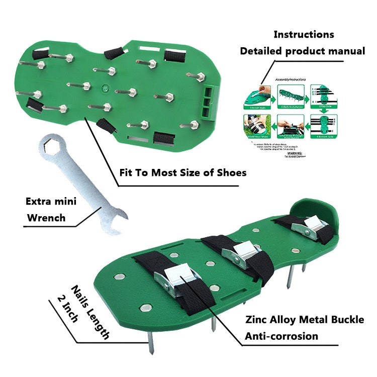 Garden Lawn Garden Tools Grass Ripper Spiked Shoes with 6 Metal Buckles My Store