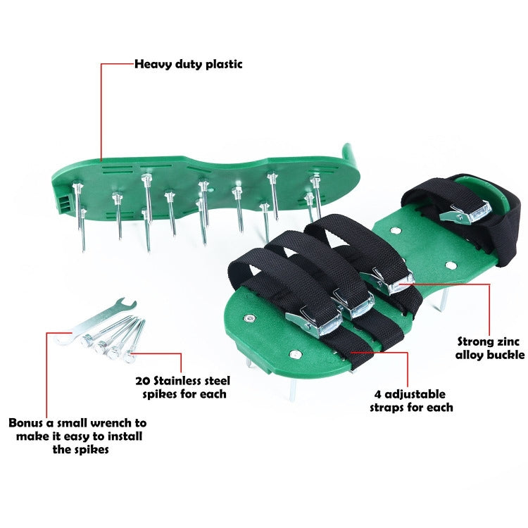 Garden Lawn Garden Tools Grass Ripper Spiked Shoes with 8 Metal Buckles My Store