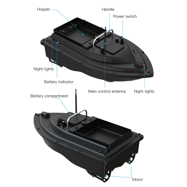 D16B GPS Double Motors Outdoor Rc Bait Fishing Boat, EU Plug