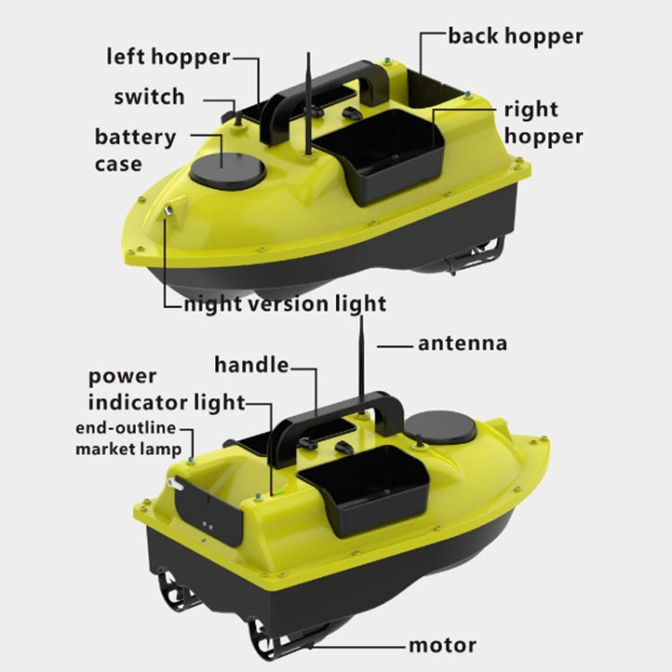 D18B GPS Outdoor Double Motors Fishing Bait Boat with 3 Bait Containers , US Plug