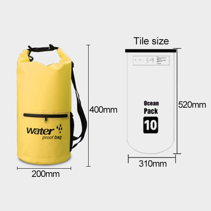 Outdoor Waterproof Dry Dual Shoulder Strap Bag Dry Sack PVC Barrel Bag, Capacity: 10L Reluova