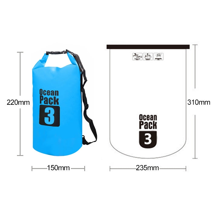 Outdoor Waterproof Single Shoulder Bag Dry Sack PVC Barrel Bag, Capacity: 3L Reluova