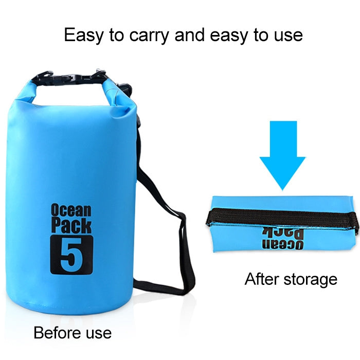 Outdoor Waterproof Single Shoulder Bag Dry Sack PVC Barrel Bag, Capacity: 5L Reluova