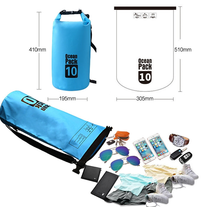 Outdoor Waterproof Single Shoulder Bag Dry Sack PVC Barrel Bag, Capacity: 10L Reluova