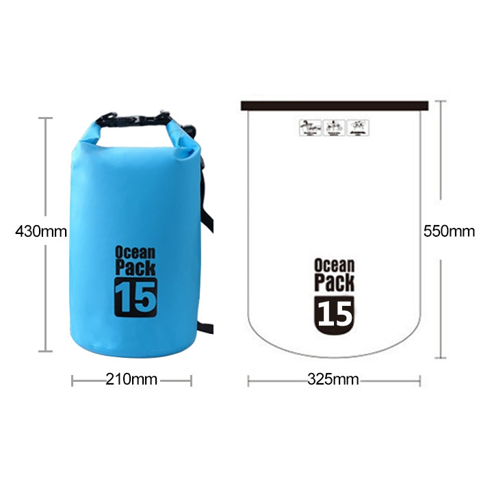 Outdoor Waterproof Single Shoulder Bag Dry Sack PVC Barrel Bag, Capacity: 15L Reluova