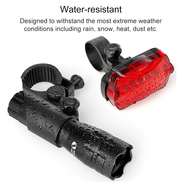 5W Mountain Bike Headlight Zoom Glare Waterproof Flashlight Set Car Headlight + Taillight (Set One) Reluova