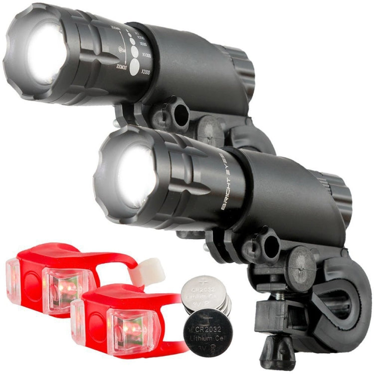 5W Mountain Bike Headlight Charging Zoom Glare Waterproof Flashlight Set (Set Two) Reluova