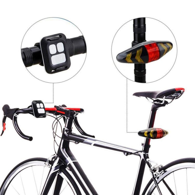 Bicycle Tail Light Intelligent Wireless Remote Control Turn Signal Warning Light Reluova