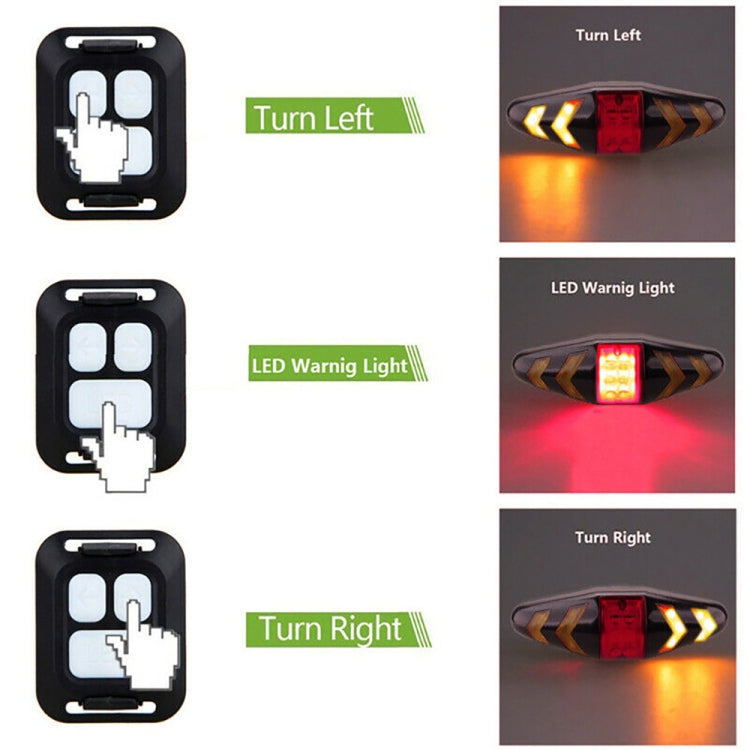 Bicycle Tail Light Intelligent Wireless Remote Control Turn Signal Warning Light Reluova