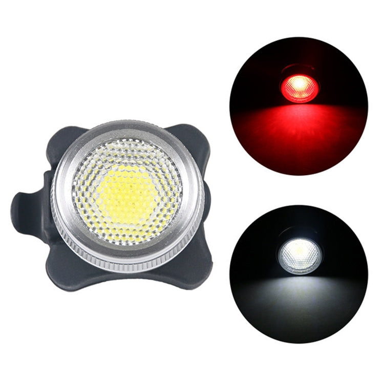 COB Lamp Bead 160LM USB Charging Four-speed Waterproof Bicycle Headlight / Taillight,  Red + White Light Dimming 650MA Reluova