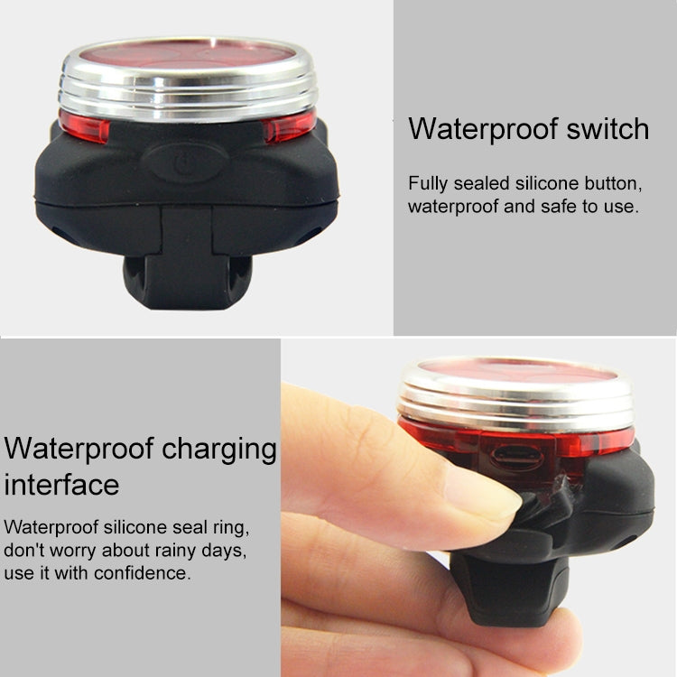 COB Lamp Bead 160LM USB Charging Four-speed Waterproof Bicycle Headlight / Taillight,  Red + White Light Dimming 650MA Reluova