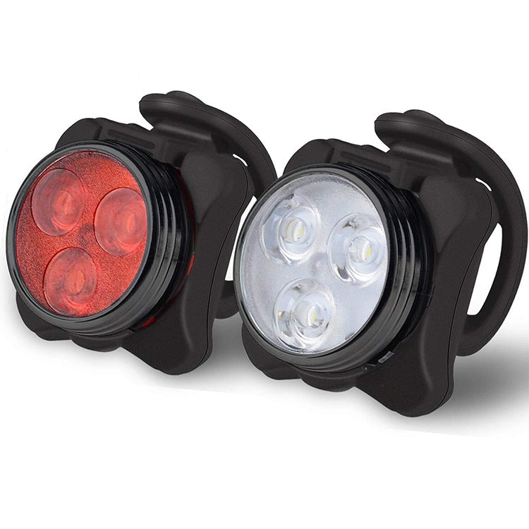 COB Lamp Bead 160LM USB Charging Four-speed Waterproof Bicycle Headlight / Taillight Set,  Red + White Light 650MA