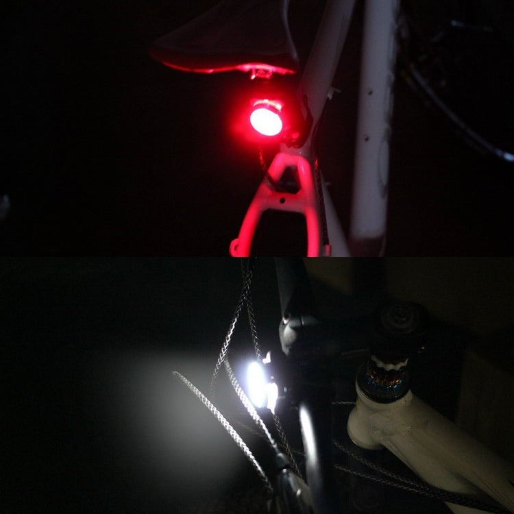 COB Lamp Bead 160LM USB Charging Four-speed Waterproof Bicycle Headlight / Taillight Set,  Red + White Light 650MA Reluova