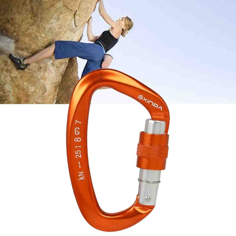 XINDA XD-Q9628 Professional Climbing D-shaped Master Lock Carabiner Safety Buckle Outdoor Climbing Equipment Supplies