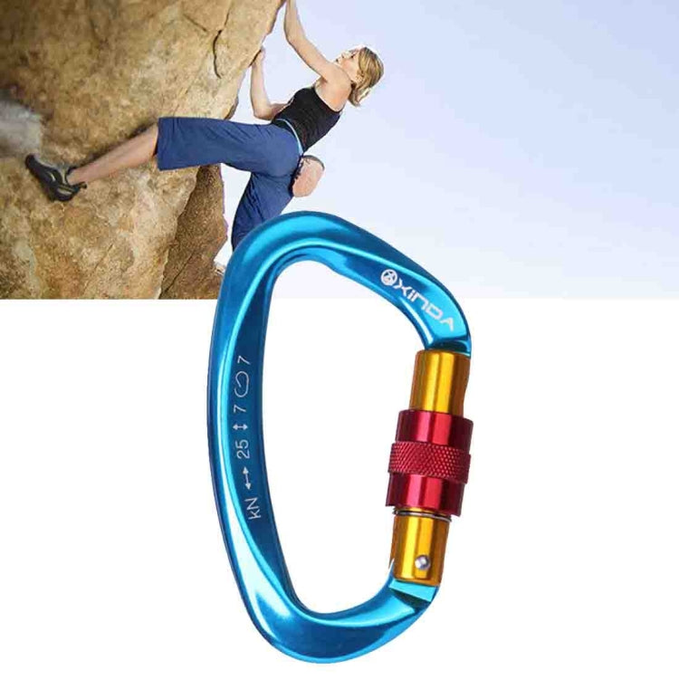 XINDA XD-Q9628 Professional Climbing D-shaped Master Lock Carabiner Safety Buckle Outdoor Climbing Equipment Supplies Reluova