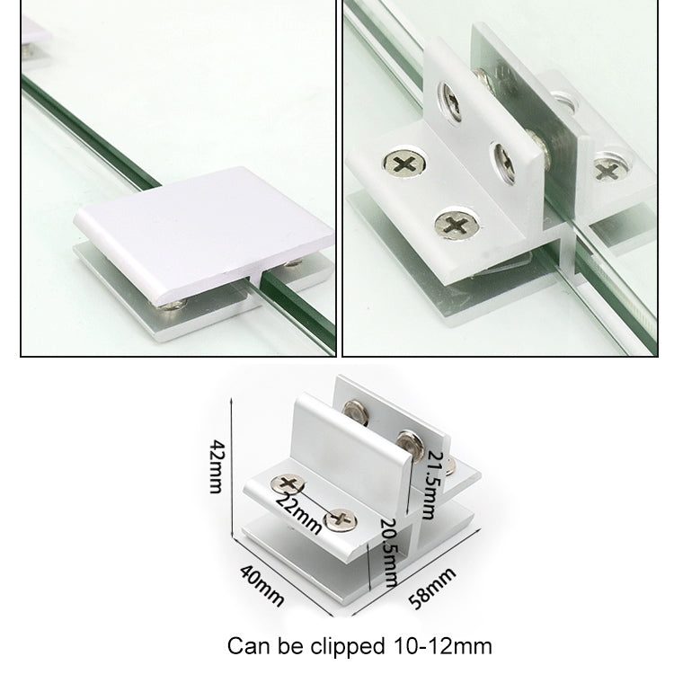 Aluminum Alloy Glass Combination Clamp Cabinet Partition Fixing Clip, T-type Cliped 10-12mm My Store