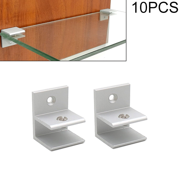 10 PCS F-type Aluminum Alloy Glass Combination Clamp Cabinet Partition Fixing Clip, Size: S, Cliped 10-13mm