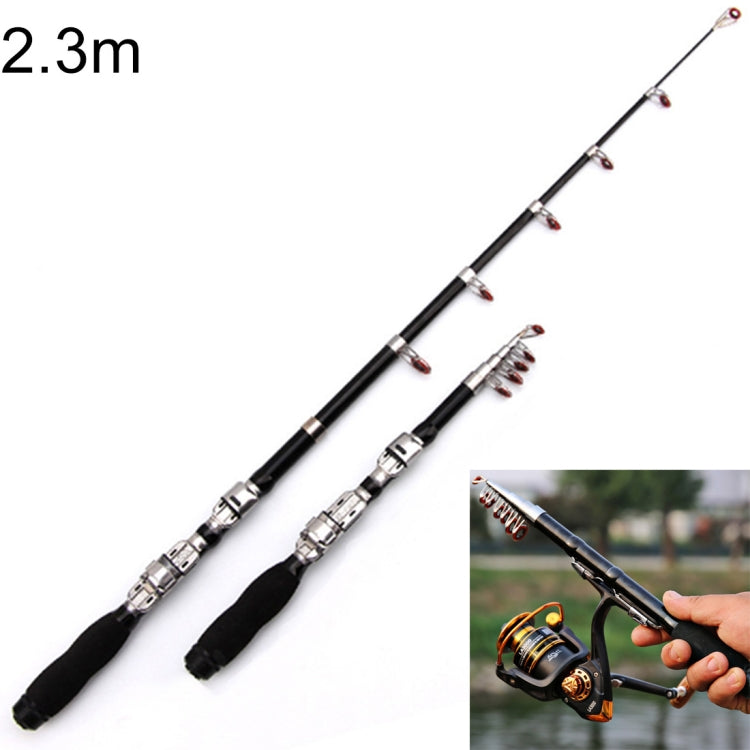 37cm Portable Telescopic Sea Fishing Rod Mini Fishing Pole, Extended Length : 2.3m Reluova