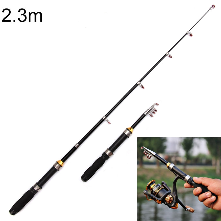 37cm Portable Telescopic Sea Fishing Rod Mini Fishing Pole, Extended Length : 2.3m Reluova