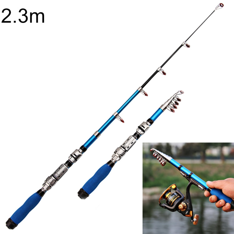 37cm Portable Telescopic Sea Fishing Rod Mini Fishing Pole, Extended Length : 2.3m Reluova