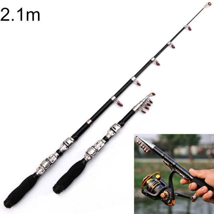 36cm Portable Telescopic Sea Fishing Rod Mini Fishing Pole, Extended Length : 2.1m