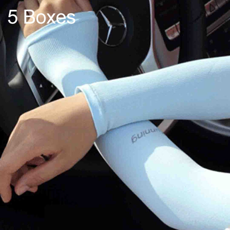 5 Boxes New Style Ice Silk Sleeves Fresh and Cool UV Protection Oversleeve, Ordinary Style