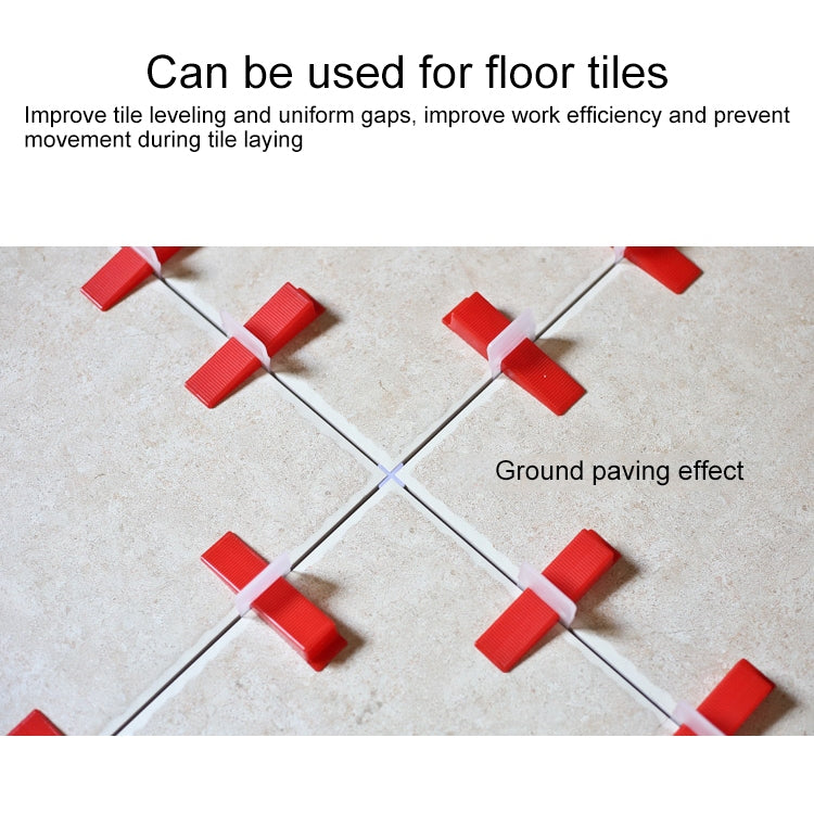 100 PCS 1.0mm Tile Leveling System Clips Kit Wall Floor Tile Spacer Tiling Tool for Paving Locator Tool OG6480