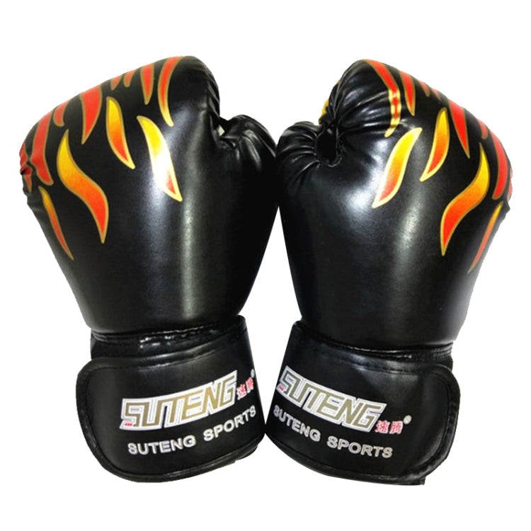 SUTENG Flame Pattern PU Leather Fitness Boxing Gloves for Adults Reluova