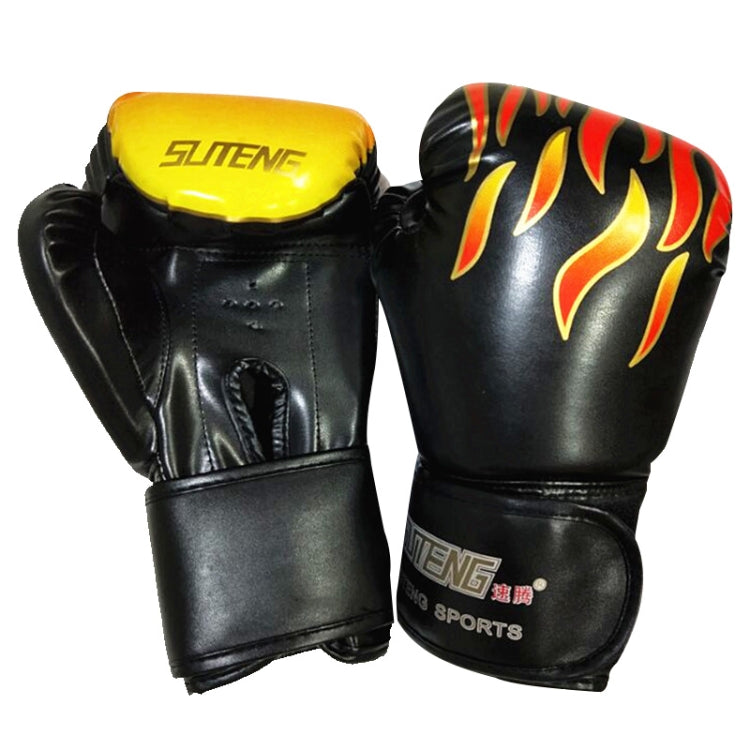 SUTENG Flame Pattern PU Leather Fitness Boxing Gloves for Adults Reluova