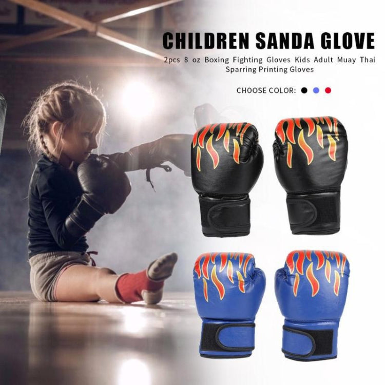 SUTENG Flame Pattern PU Leather Fitness Boxing Gloves for Adults