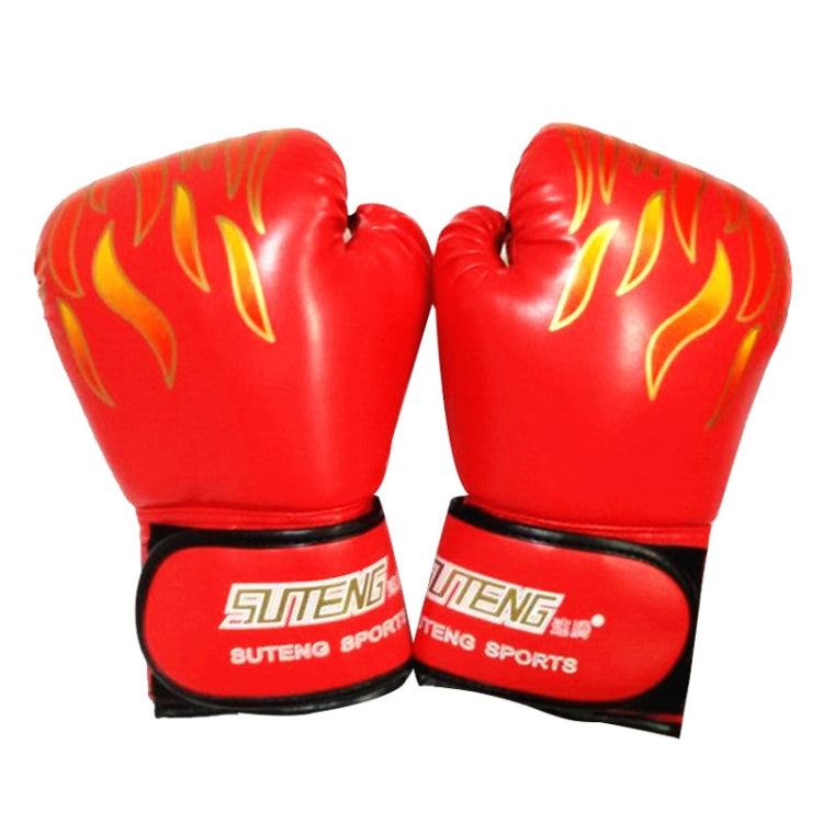 SUTENG Flame Pattern PU Leather Fitness Boxing Gloves for Adults Reluova