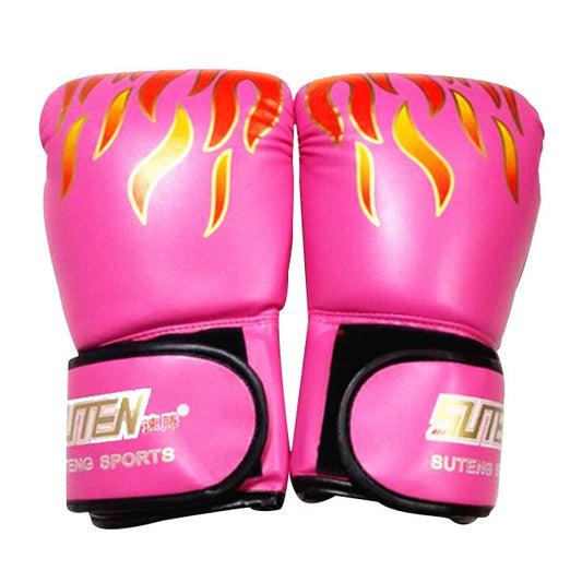 SUTENG Flame Pattern PU Leather Fitness Boxing Gloves for Adults Reluova