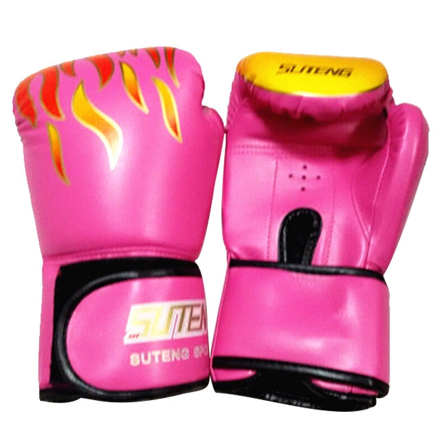 SUTENG Flame Pattern PU Leather Fitness Boxing Gloves for Adults Reluova