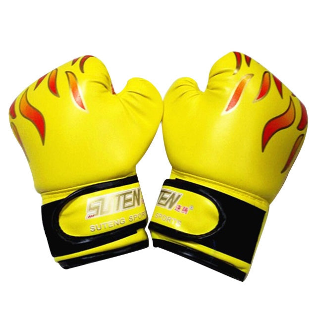 SUTENG Flame Pattern PU Leather Fitness Boxing Gloves for Adults Reluova