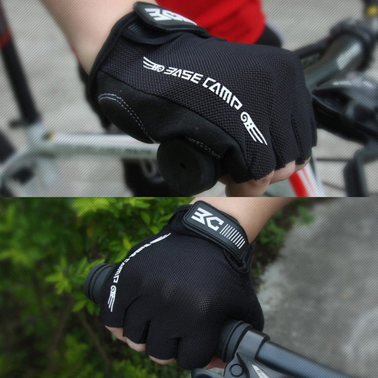 BaseCamp BC-204 Bicycle Half Finger Gloves Lycra Fabric Cycling Gloves, Size: S