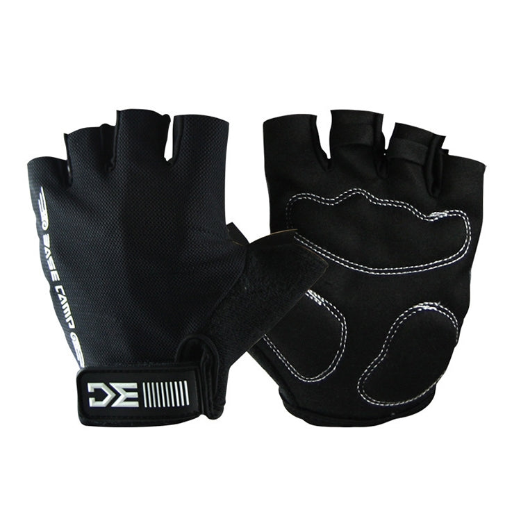 BaseCamp BC-204 Bicycle Half Finger Gloves Lycra Fabric Cycling Gloves, Size: L Reluova