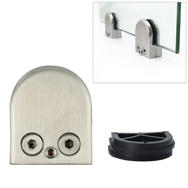 8-12mm Flat Bottom Matte Polished  201 Stainless Steel Fixed Clip Railing Glass Wood Layer Board Clamp Bracket