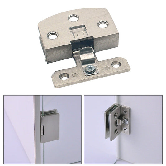 Open Hole Free Brushed Surface Glass Hinge, Size: L, 8-10mm