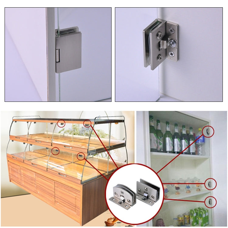 Open Hole Free Brushed Surface Glass Hinge, Size: L, 8-10mm My Store