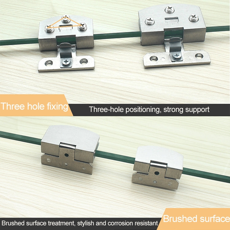 Open Hole Free Brushed Surface Glass Hinge, Size: S, 3-7mm My Store