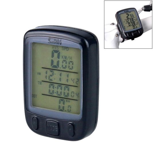 SUNDING 563A Bike Bicycle Waterproof Wired LCD Screen Luminous Mileage Speedometer Odometer, English Version