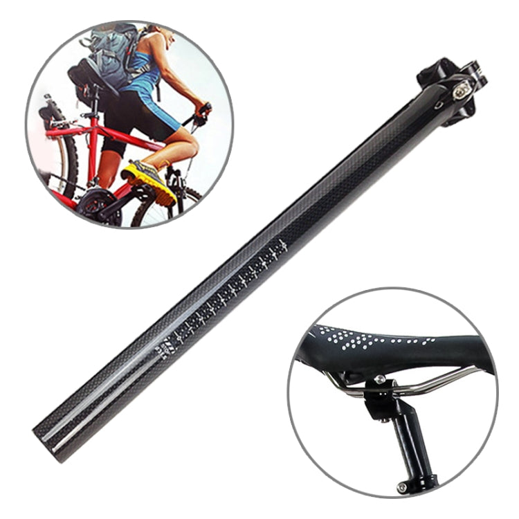 TOSEEK 3K Carbon Fiber Mountain Bike Road Bike Bicycle Seat Tube Seatpost Seat Fitting Seat Pole Bicycle Fittings, Size: 27.2x350mm Reluova