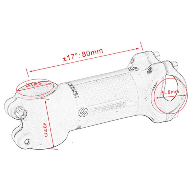 TOSEEK Road Mountain Bike Ultra-light Handlebar Stem Riser Faucet, Size: 17 Degree, 80mm (Gloss) Reluova