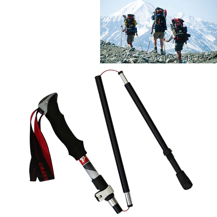 5 Node Portable Foldable Aluminium Alloy Alpenstocks Trekking Poles, Folding Length : 28.5CM Reluova