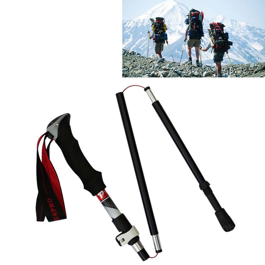 5 Node Portable Foldable Aluminium Alloy Alpenstocks Trekking Poles, Folding Length : 28.5CM